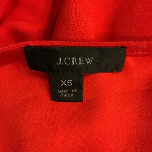 J. Crew Red Sleeveless Ruffled Blouse, Size XS - Picture 2 of 5